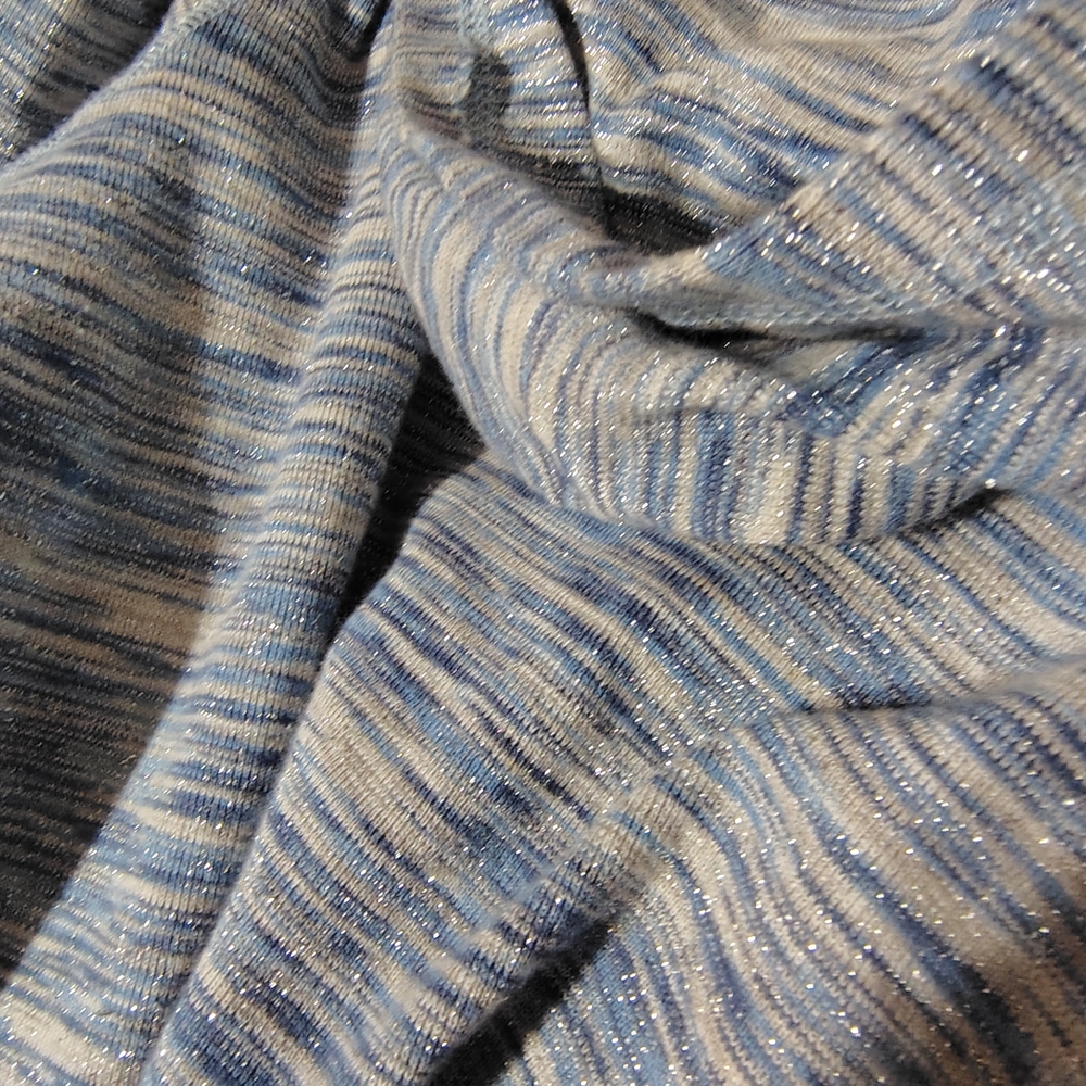 Vintage Y2K 90s Free People Blue Sparkle Striped Space Dye Zip-Up Hoodie/SZ XL - Picture 15 of 16